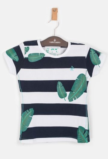 CAMISETA NA RAYAS HOJAS