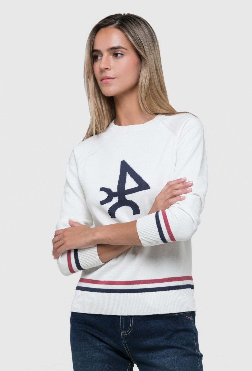 Jersey mujer modelo logo blanco roto - 48.93