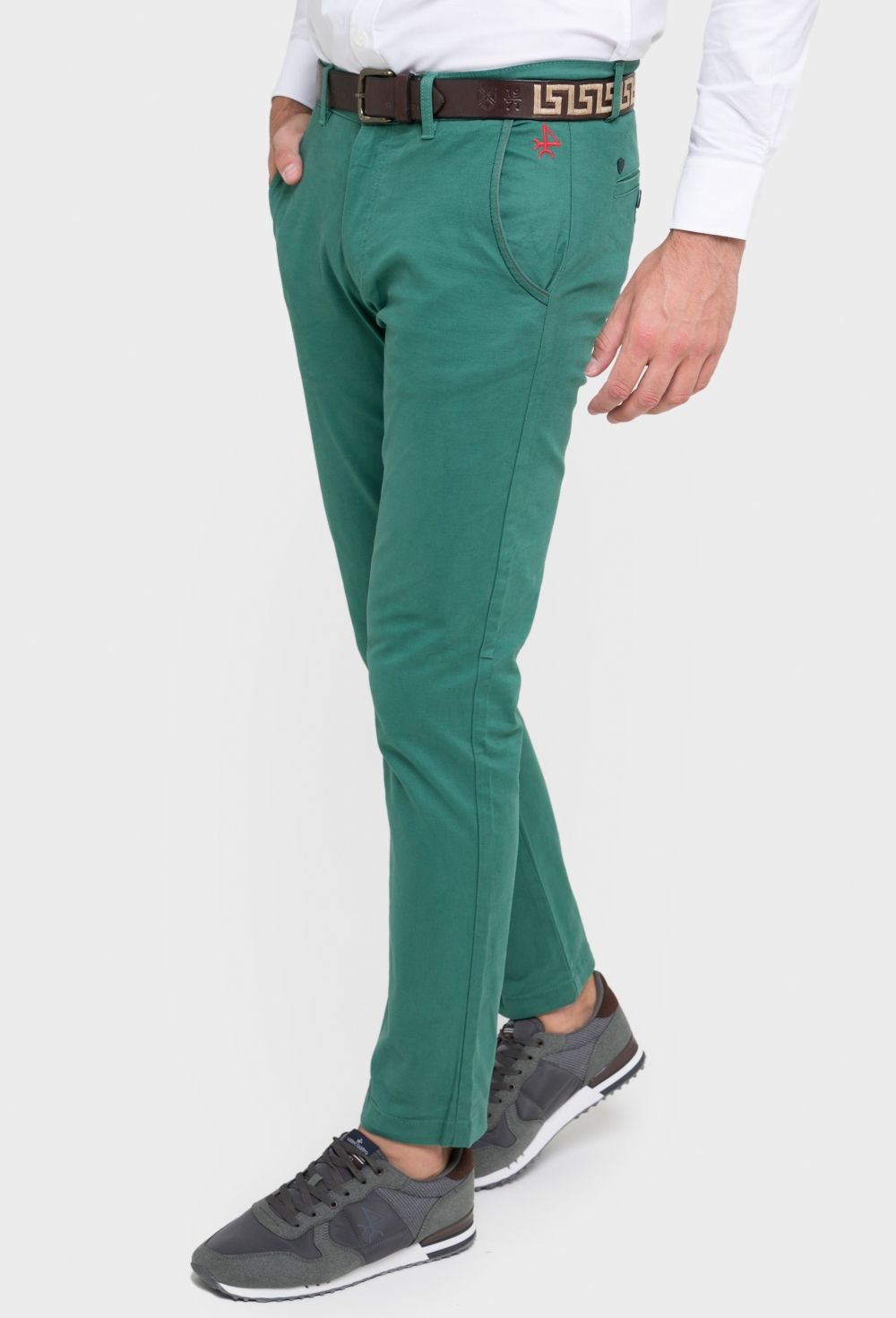 Pantalón chino regular fit verde - Valecuatro