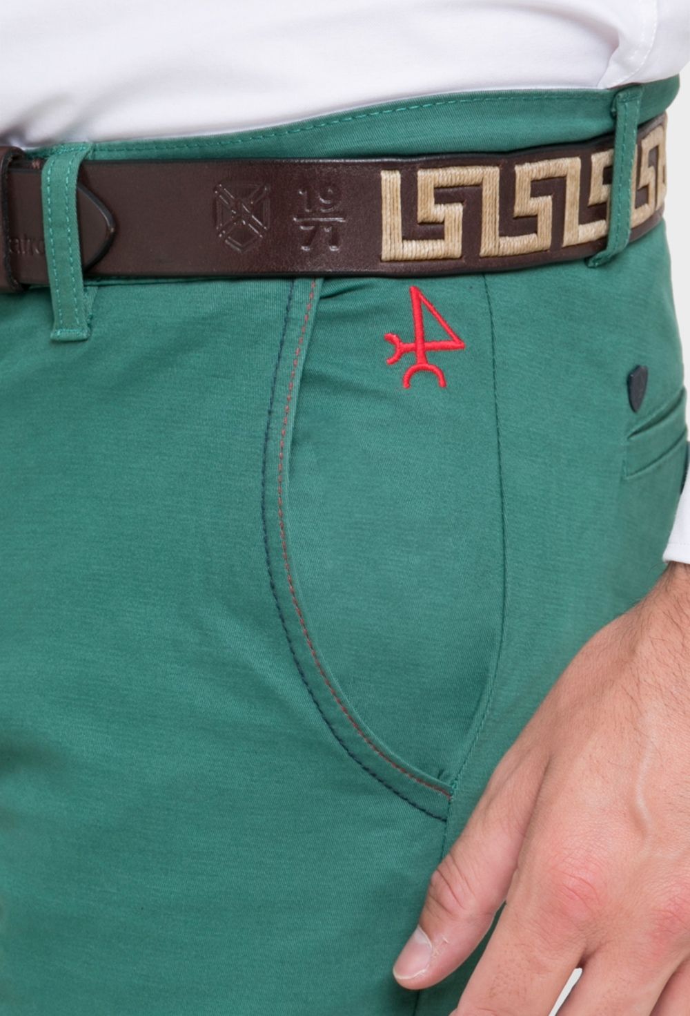 Valecuatro - Pantalón chino regular fit verde