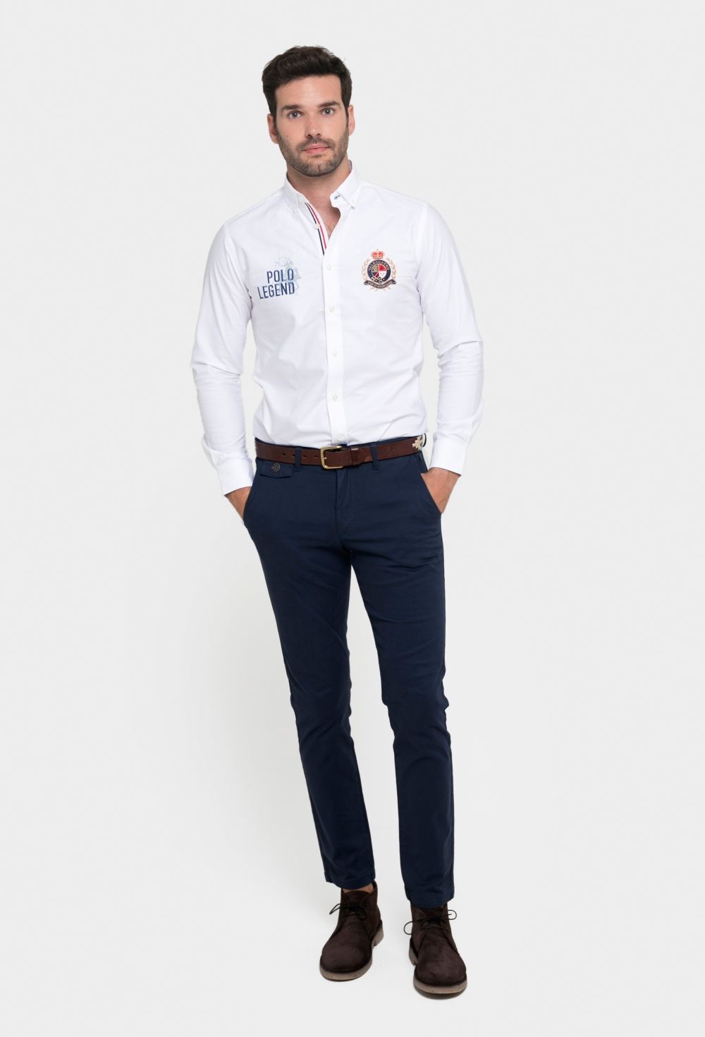 Camisa blanca bordada modelo Legend - Valecuatro