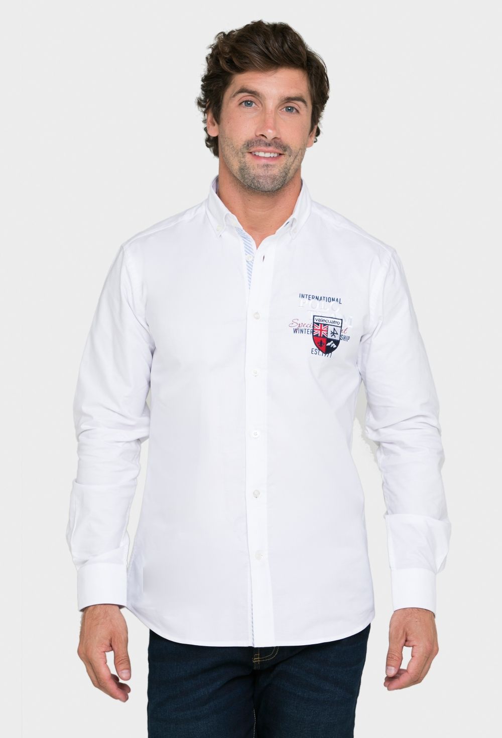 camisas - Camisa Polo Team bordada color blanco I23H-5444-BL