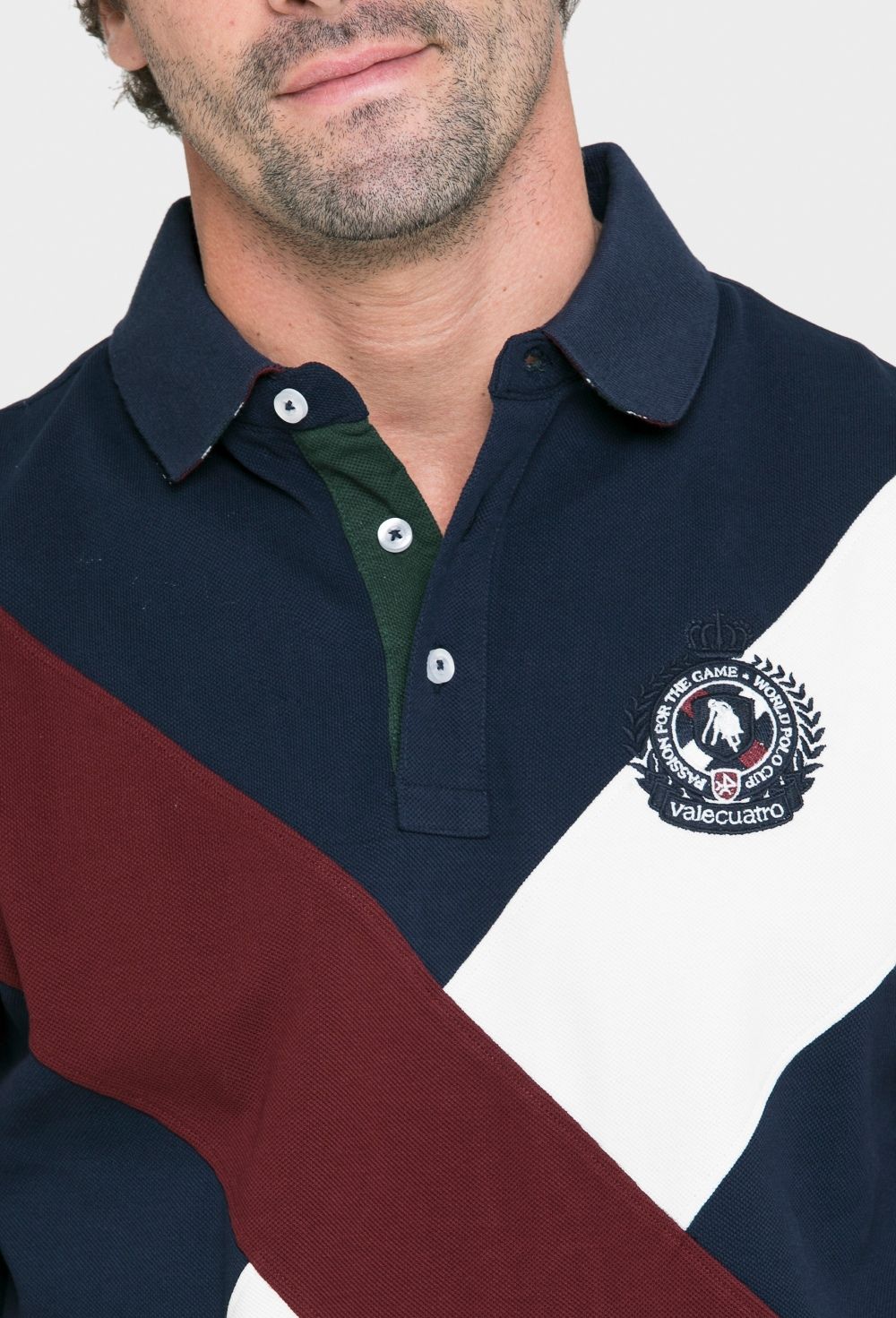 polos - Polo modelo bandas granate con azul marino