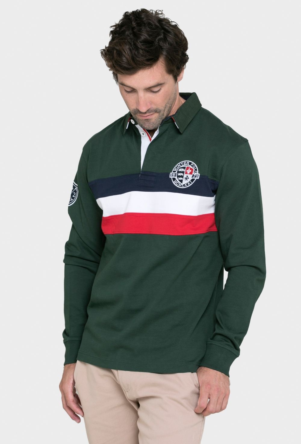 polos-rugby - Rugby modelo bandera color verde I23H-5485-VDI