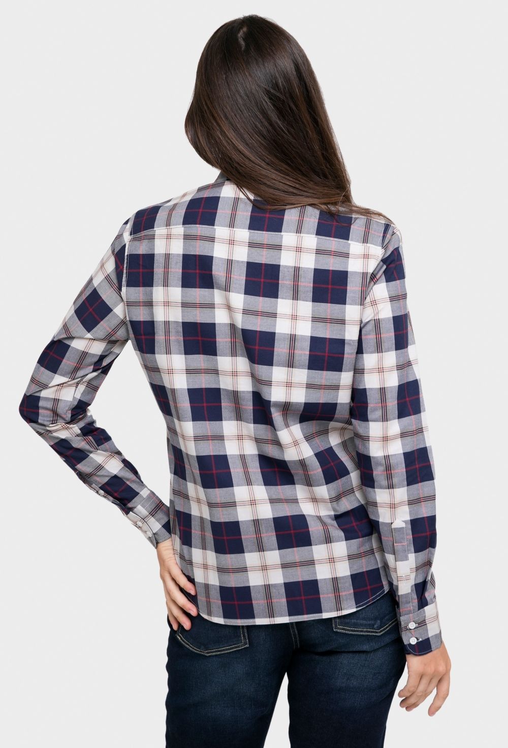 Camisa mujer clásica tartán azul marino - 37.74