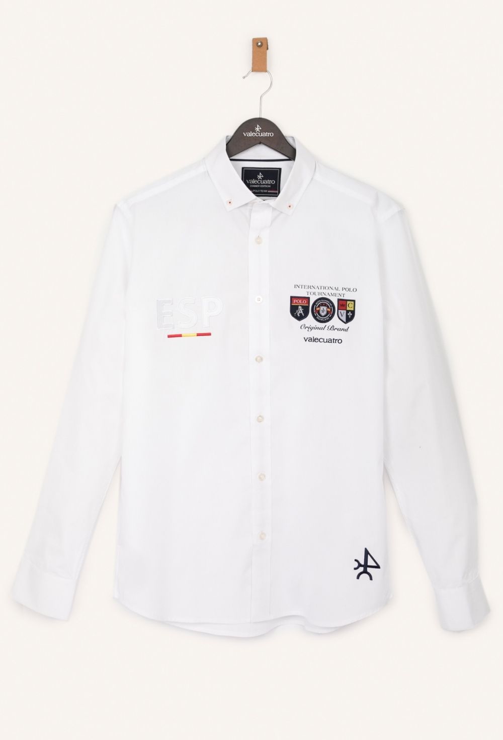 camisas - Camisa escudos España blanca P24H-5692-BL