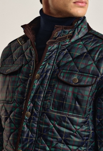 Chaqueta Husky Valecuatro clásica tartán azul marino