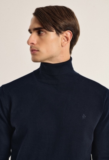 Jersey cuello alto azul marino