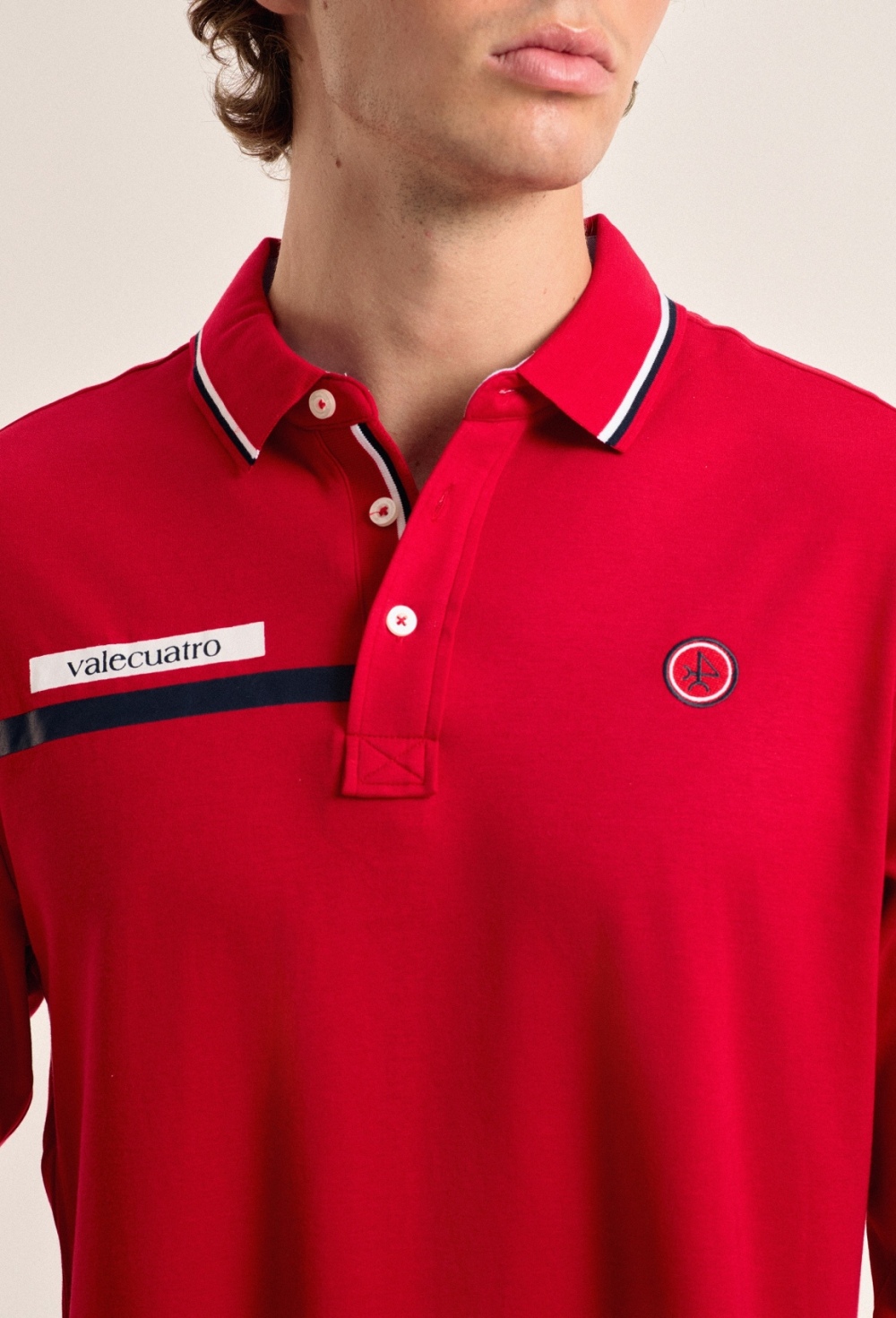 Polo Valecuatro de hombre rojo modelo bandera - 45.43