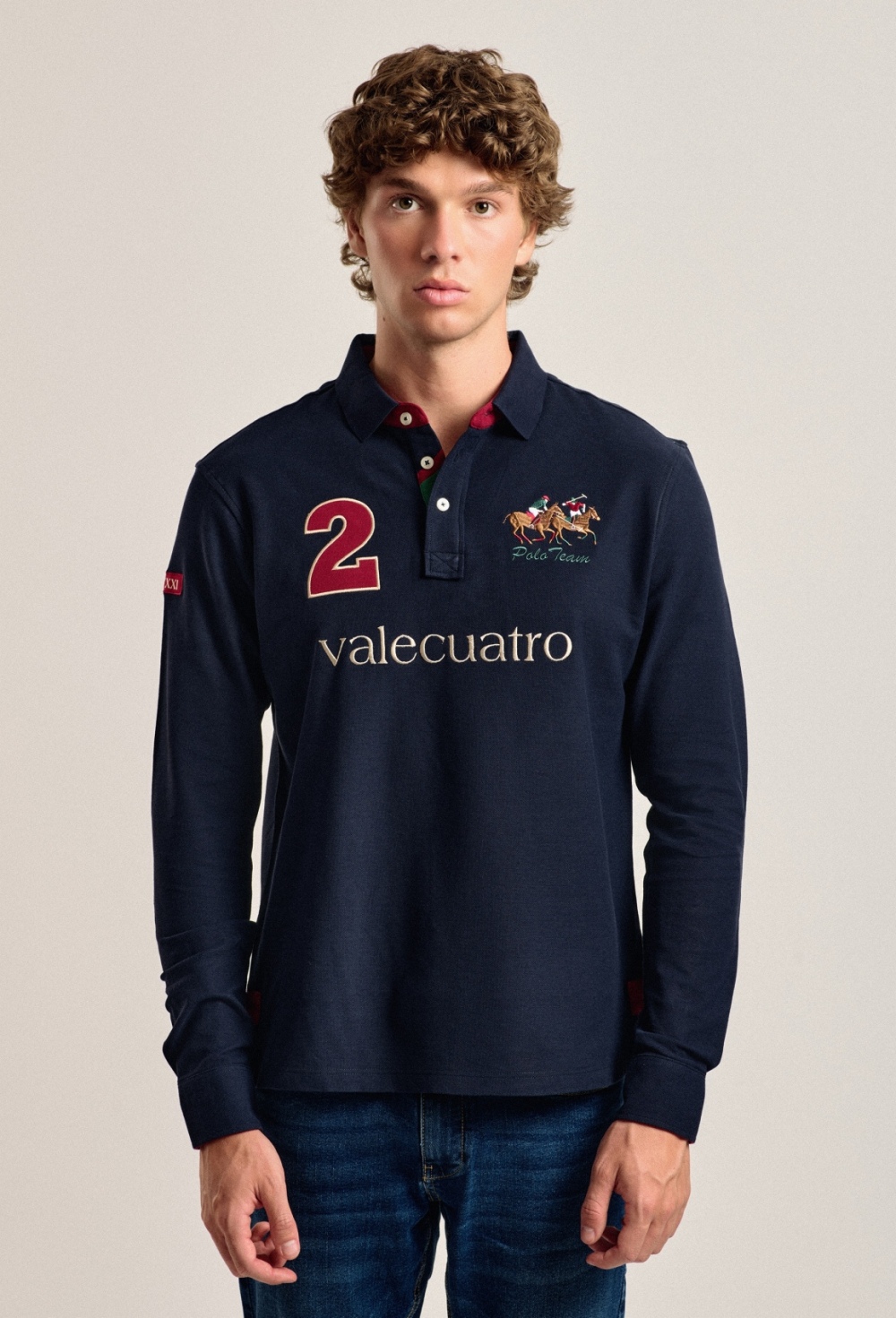 Valecuatro - Polo Valecuatro de hombre azul marino modelo caballos