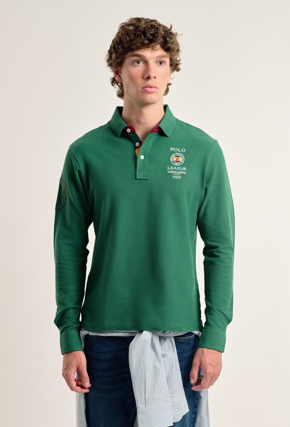 Valecuatro - Polo Valecuatro de hombre verde intenso escudo España