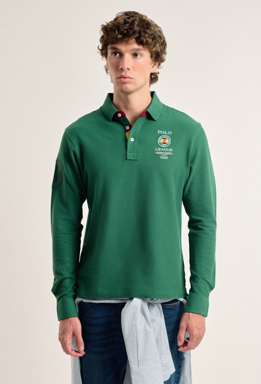 Polo Valecuatro de hombre verde intenso escudo España