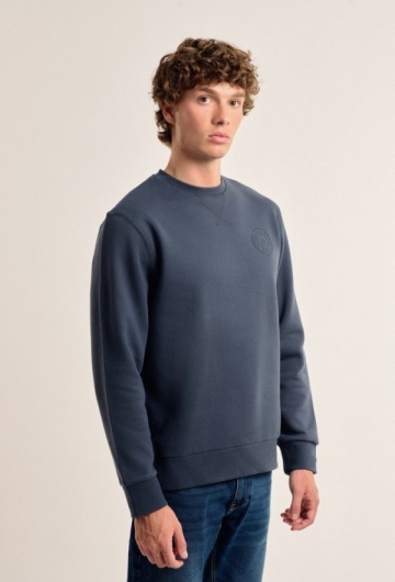 Sudadera washed effect azul marino