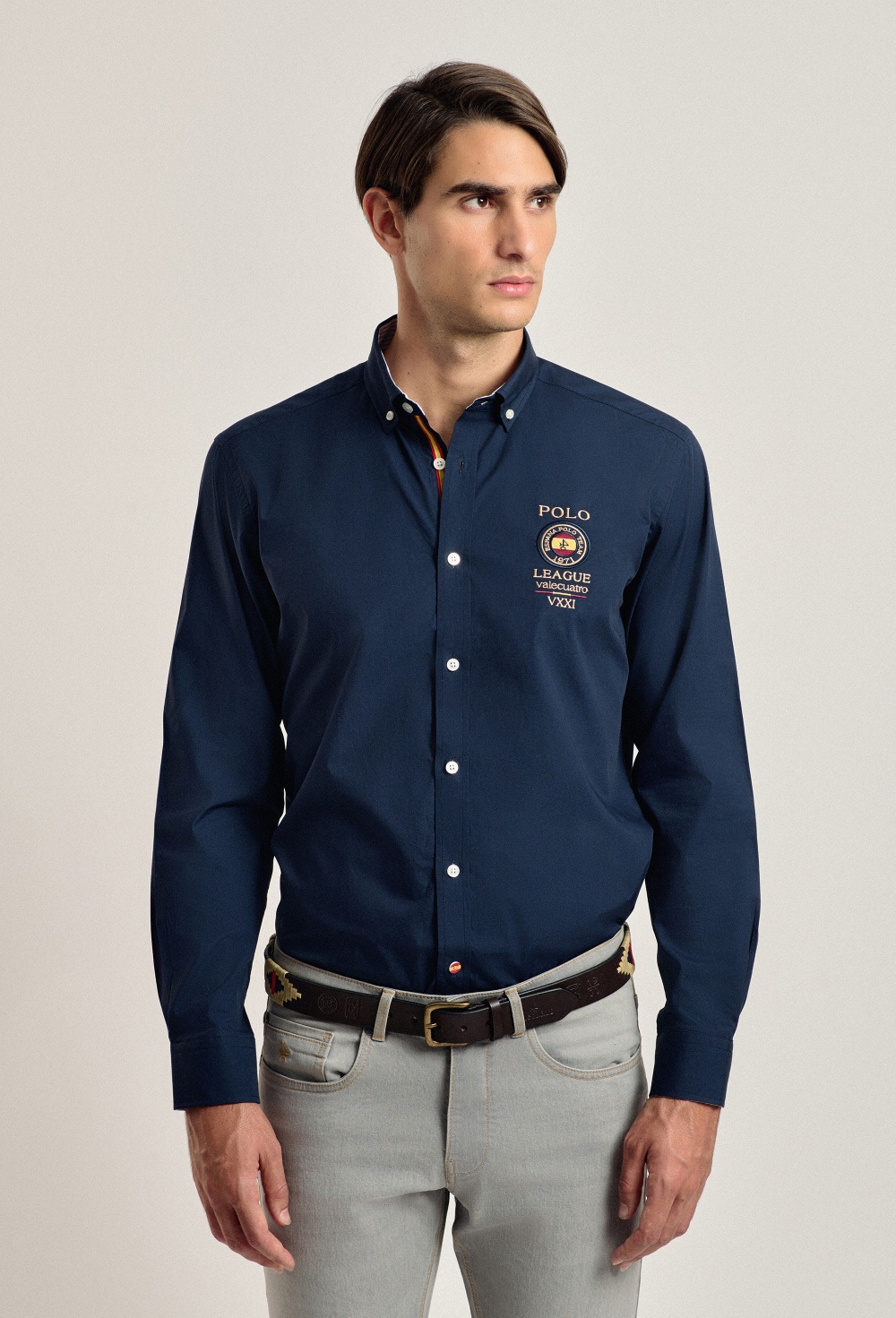 camisas - Camisa hombre Valecuatro azul marino España I24H-6009-AZM