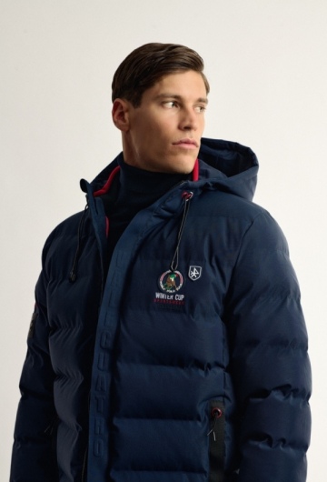 Chaqueta acolchada tipo Emboss azul marino