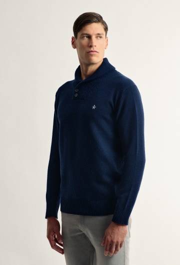 Jersey cuello smoking azul marino