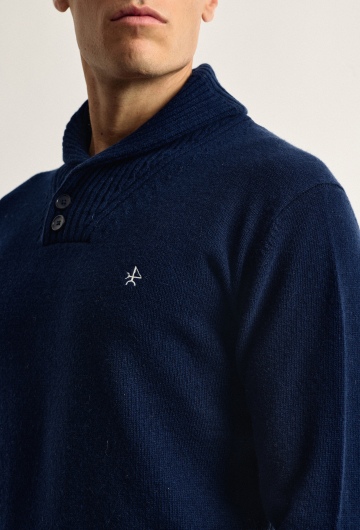 Jersey cuello smoking azul marino