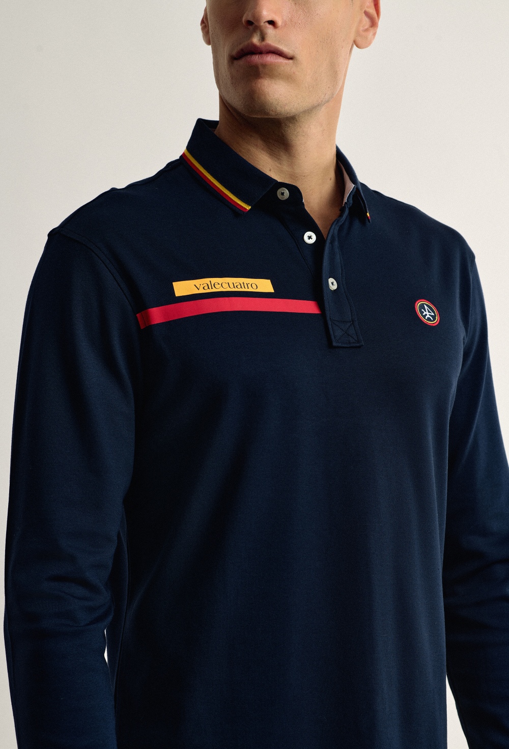 polos - Polo Valecuatro de hombre azul marino modelo bandera ESP