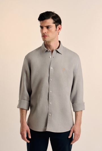 Camisa lino Valecuatro gris