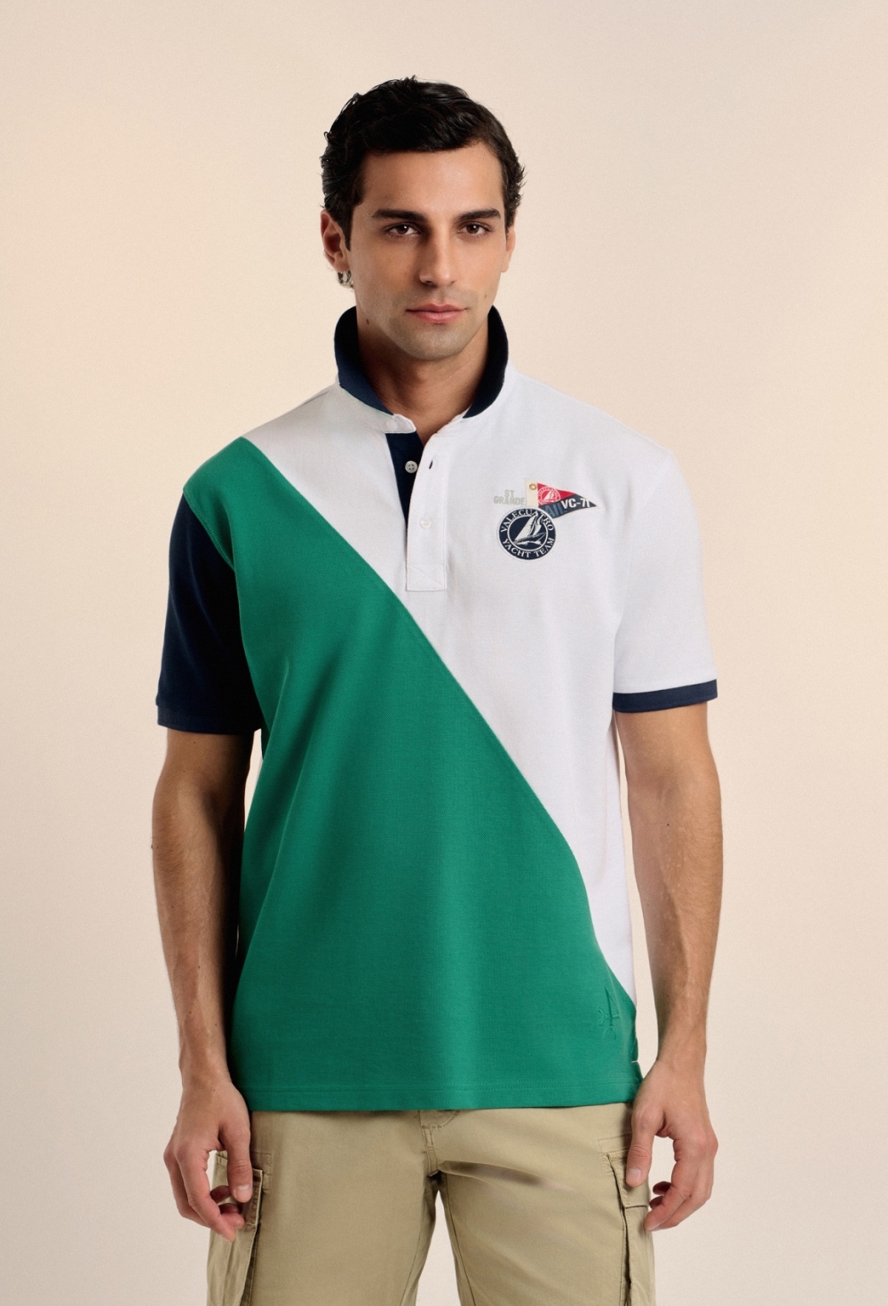 polos - Polo bandera color verde P25H-6176-VD