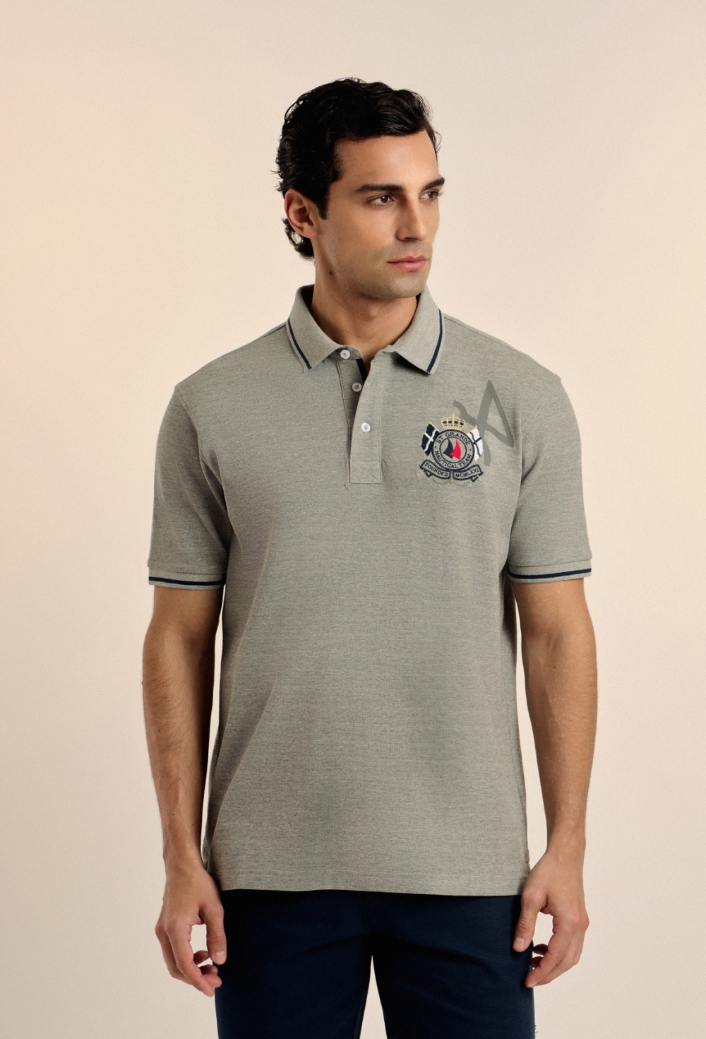 polos - Polo Nautical Team gris P25H-6171-GR