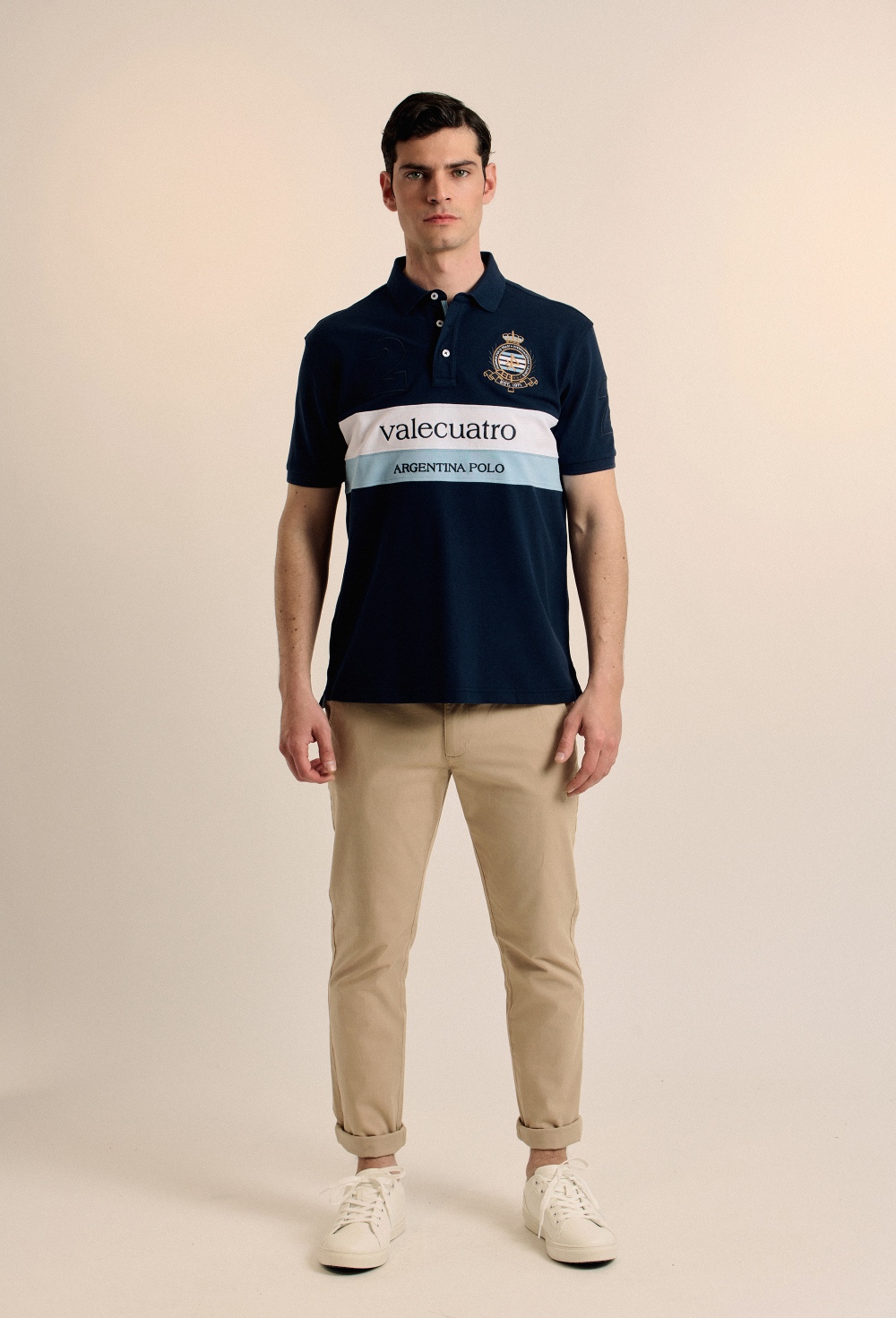 Polo franjas Argentina azul marino - Valecuatro - polos