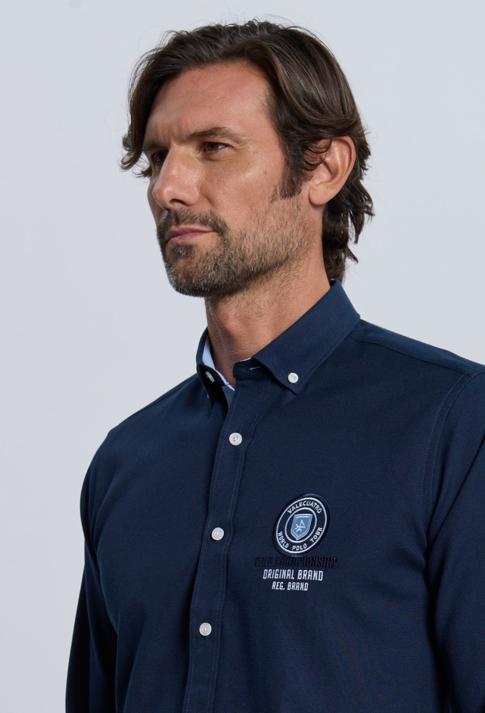 Camisa bordada Valecuatro azul marino - Valecuatro