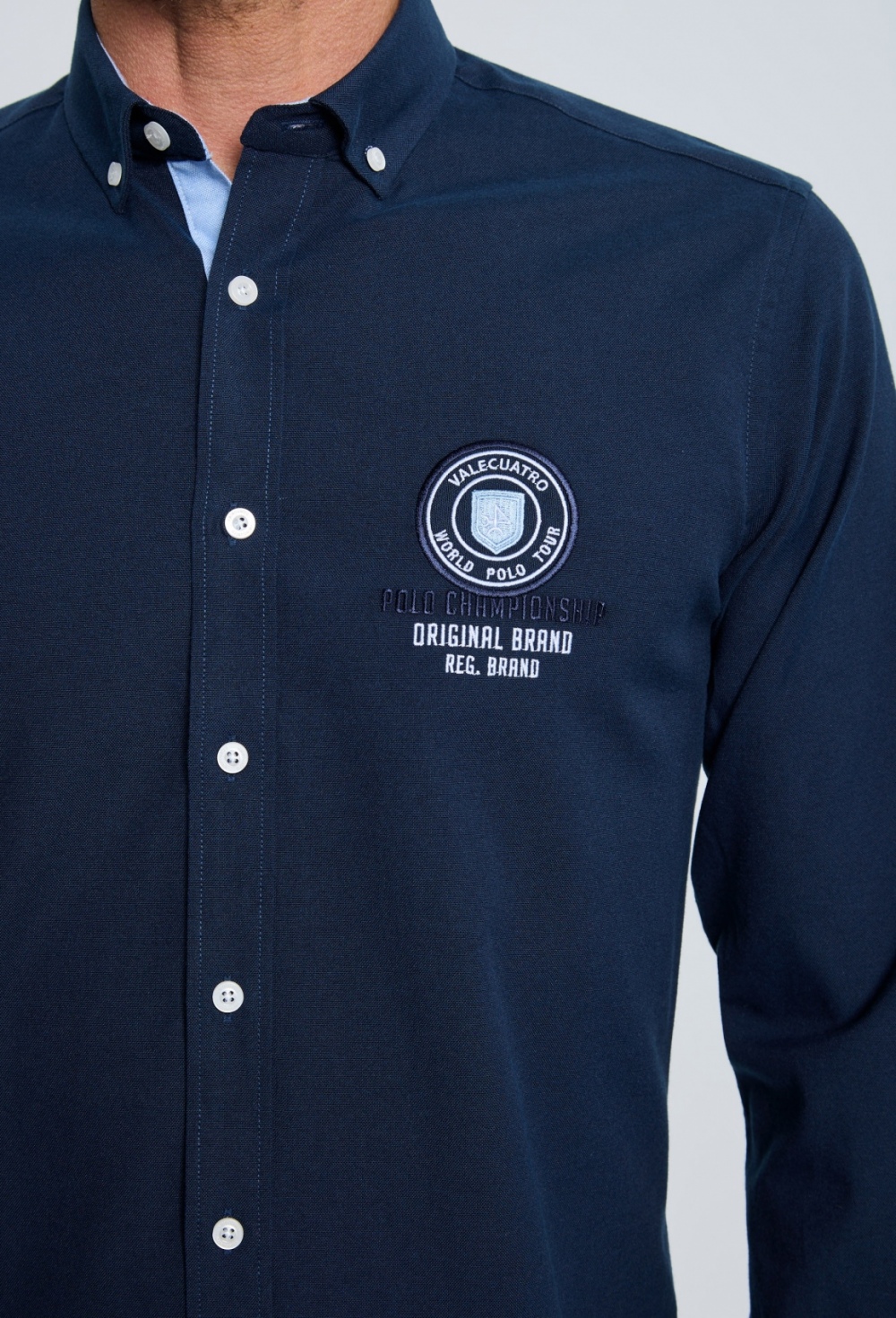 Camisa bordada Valecuatro azul marino - 79.95