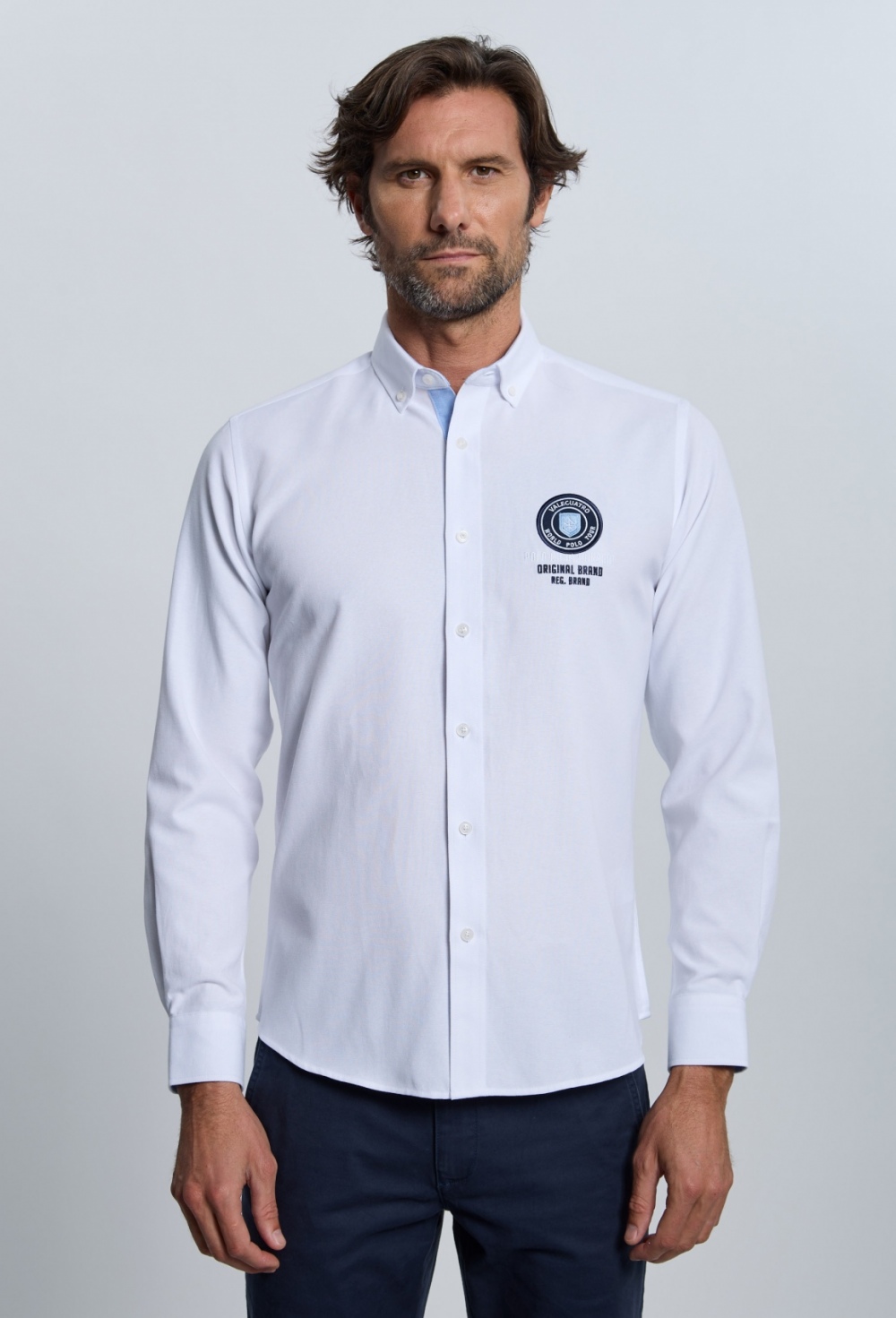 camisas - Camisa bordada Valecuatro blanca I25H-6349-BL