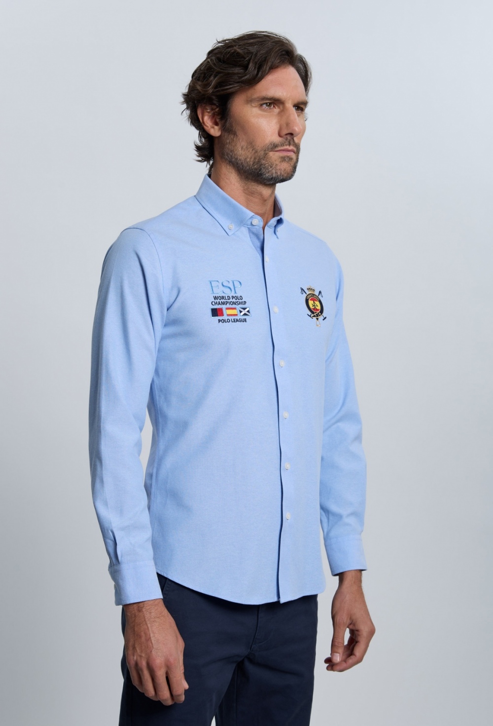 Camisa bordada Valecuatro España celeste - Valecuatro - camisas