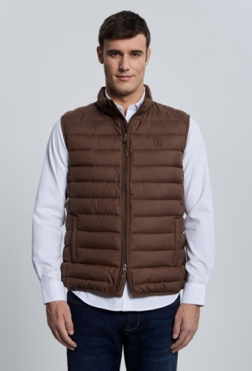 Chaleco acolchado clásico marrón