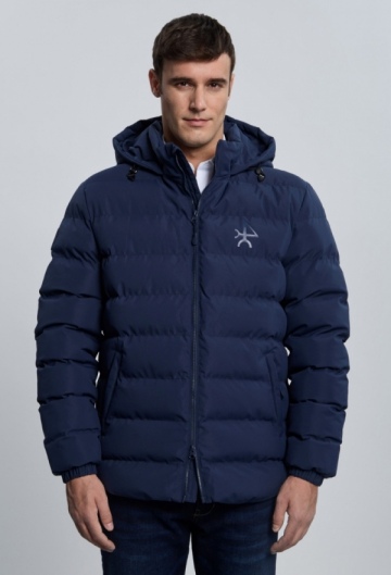 Chaqueta acolchada emboss azul marino