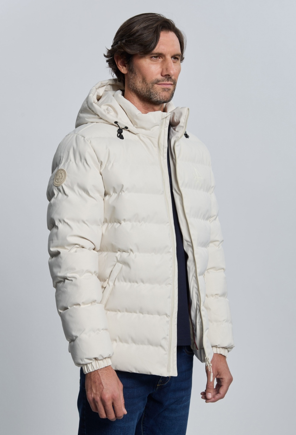 Chaqueta acolchada emboss blanco roto - Valecuatro