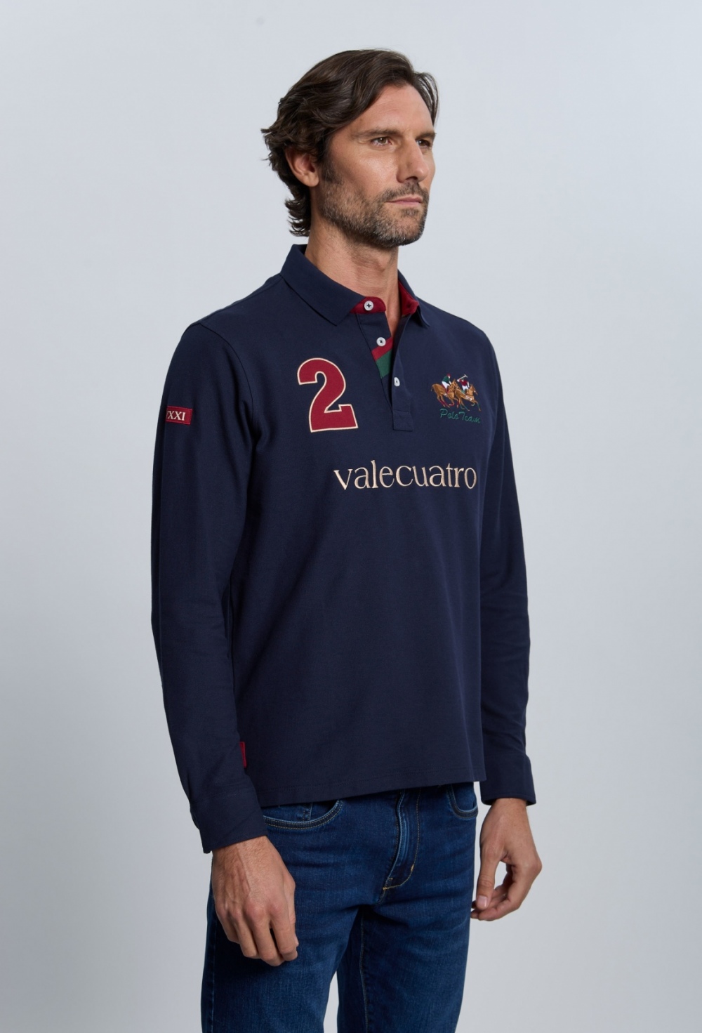 Valecuatro - Polo modelo caballos azul marino