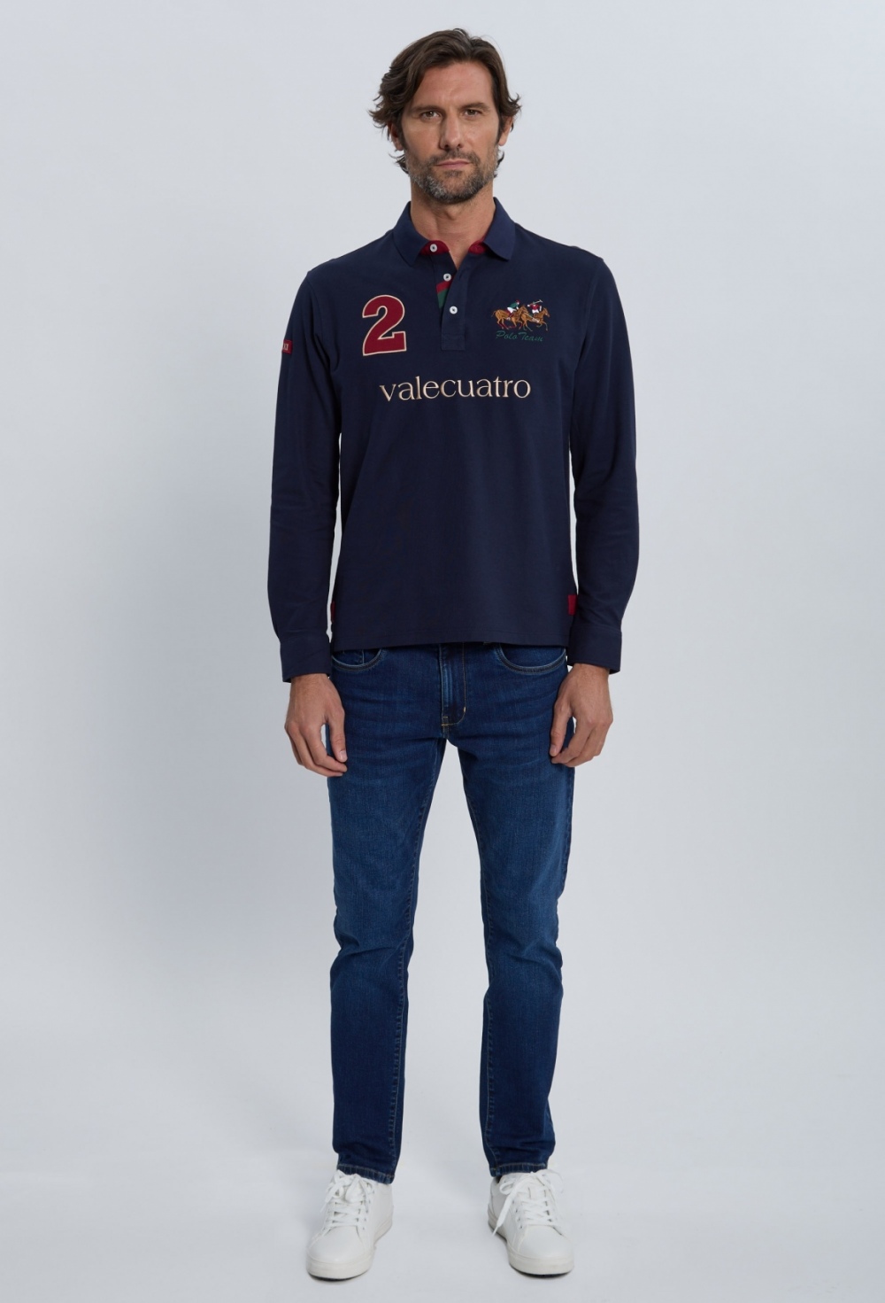 Polo modelo caballos azul marino