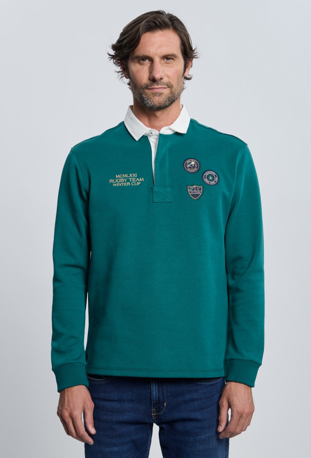 polos-rugby - Rugby 3 escudos verde I25H-6378-VDI