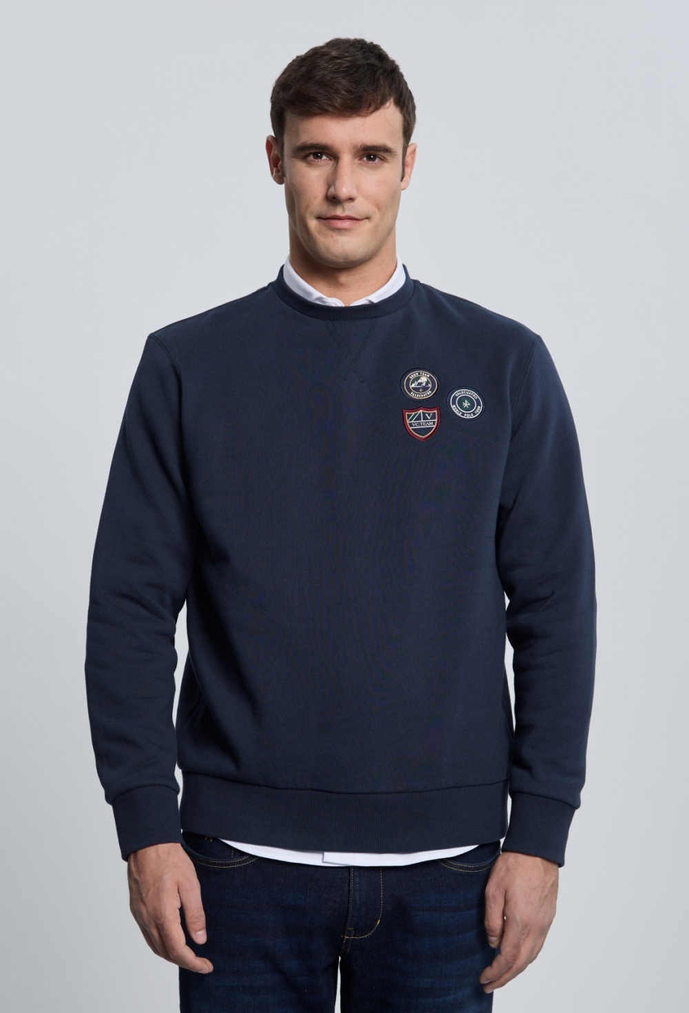 sweatshirts - SUDADERA H 3 ESCUDOS I25H-6393-AZM