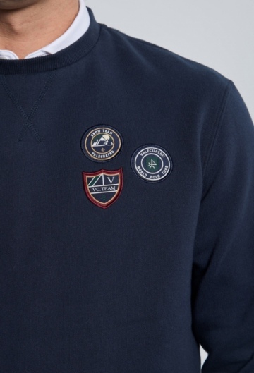 Sudadera 3 escudos azul marino