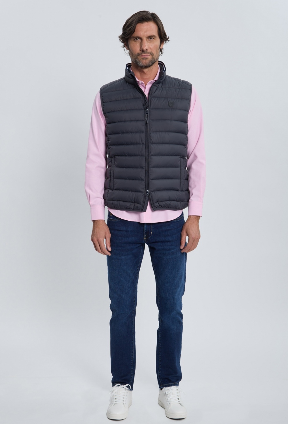 chalecos - Chaleco acolchado clásico gris