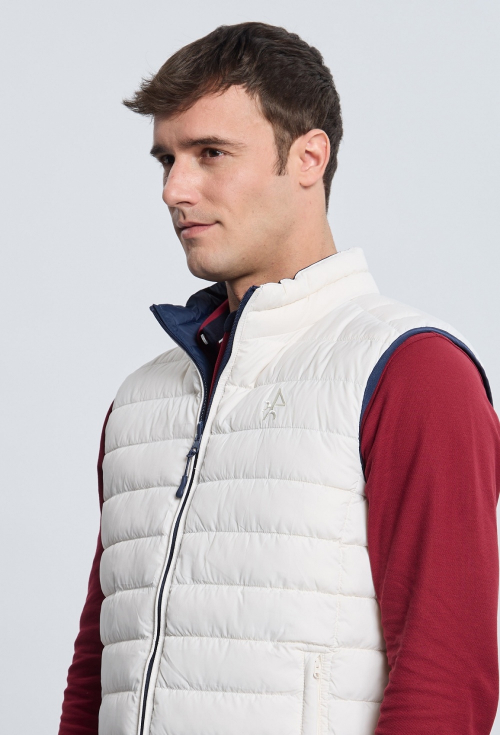 Chaleco acolchado reversible azul marino con blanco roto - 89.95