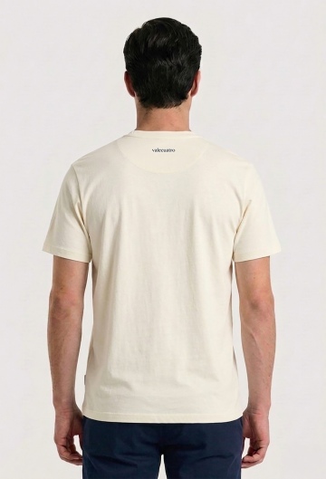 Camiseta logo color blanco roto