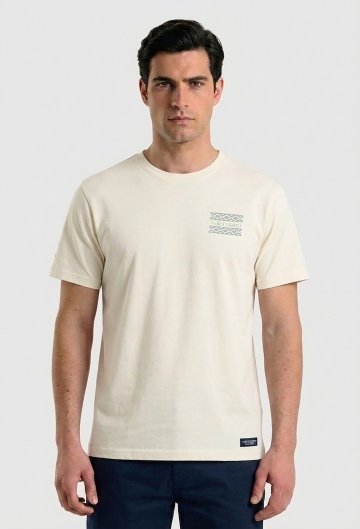 Camiseta étnica blanco roto
