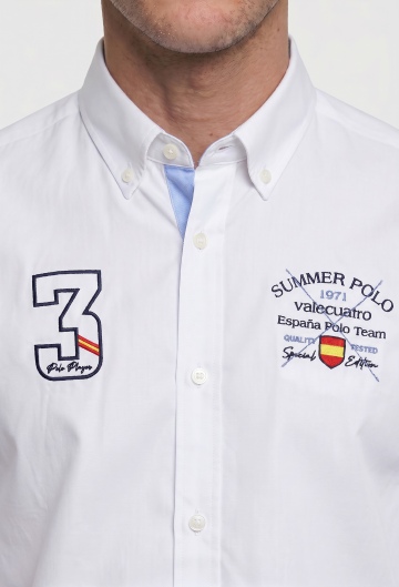 Camisa bordada España Polo blanca