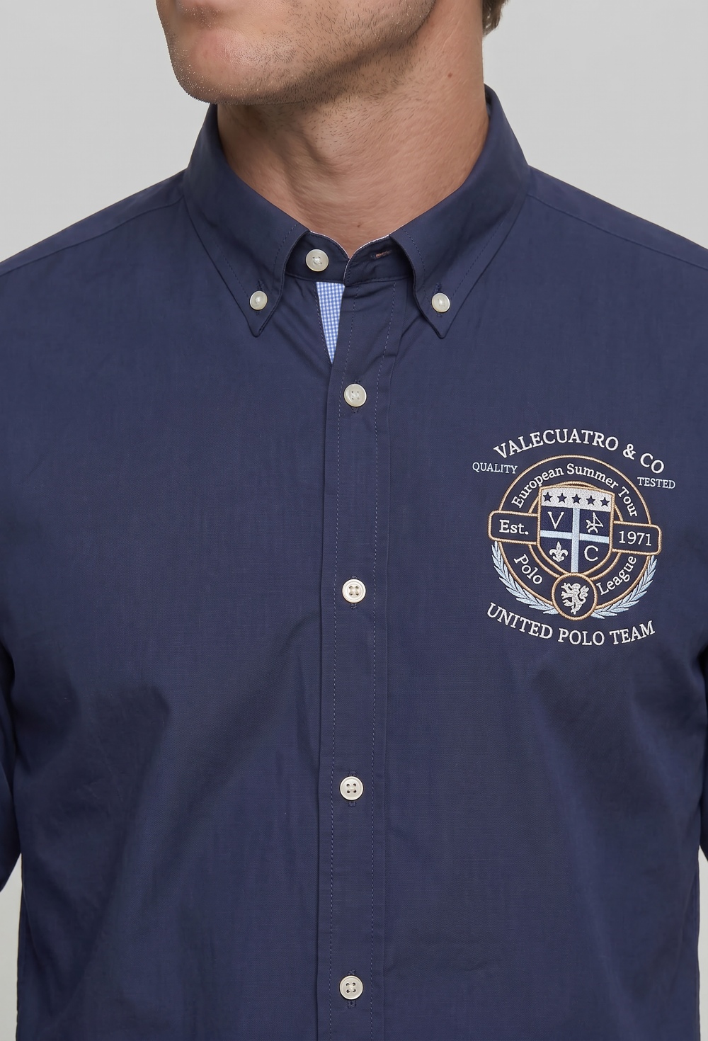 Camisa semibordada United Polo azul marino - 69.9