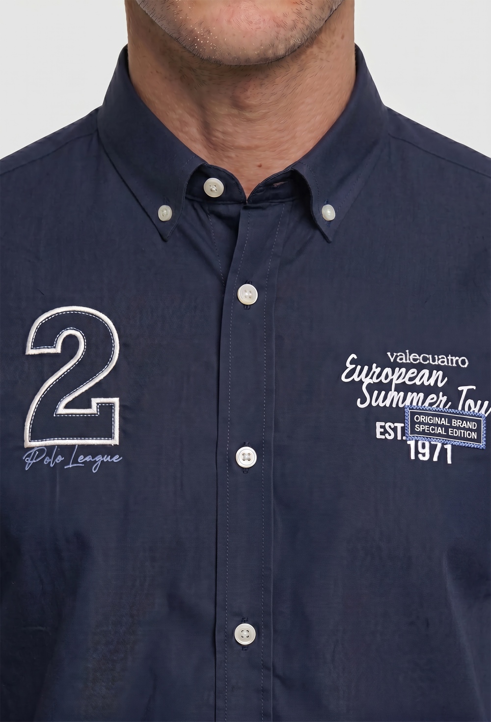 Camisa bordada Summer Tour azul marino - 79.9