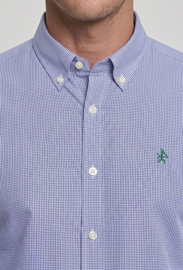 Camisa cuadro vichy azul marino