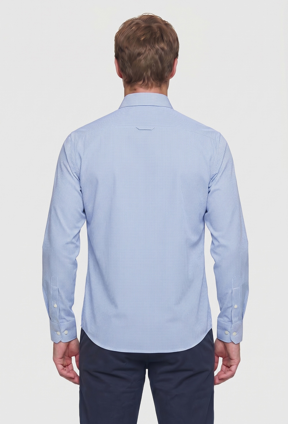 Camisa cuadro vichy celeste - Valecuatro