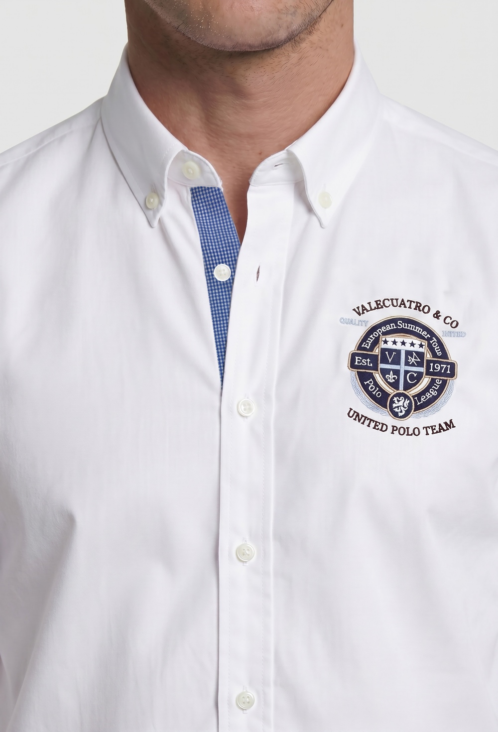 Camisa semibordada United Polo blanca - 69.9