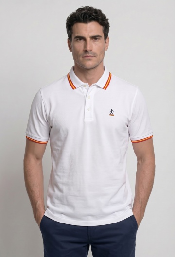 Polo logo clásico España blanco