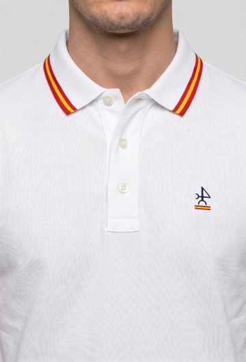 Polo logo clásico España blanco